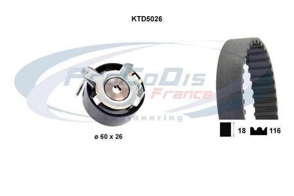 Kit de distribution (Kit courroie de distribution) PROCODIS FRANCE ref. KTD5026