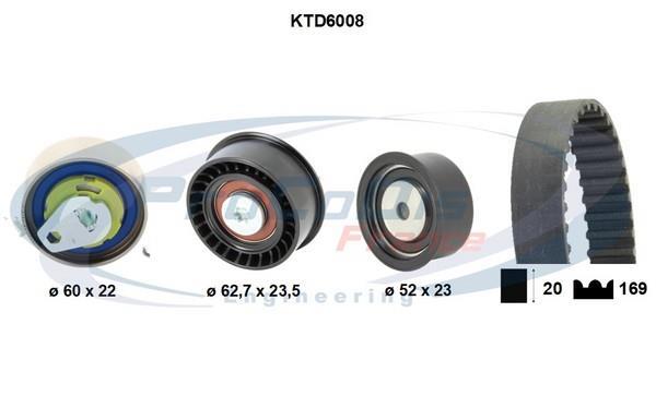 Kit de distribution (Kit courroie de distribution) PROCODIS FRANCE ref. KTD6008