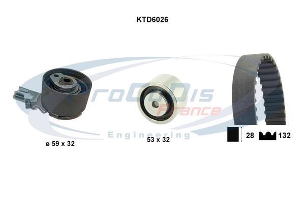 Kit de distribution (Kit courroie de distribution) PROCODIS FRANCE ref. KTD6026