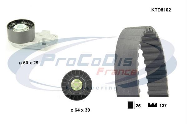 Kit de distribution (Kit courroie de distribution) PROCODIS FRANCE ref. KTD8102