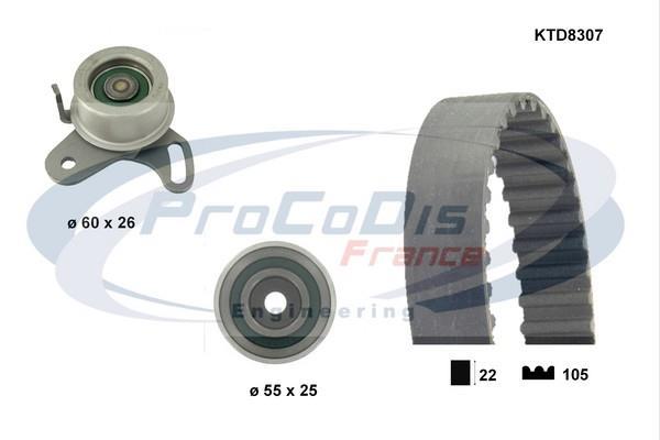 Kit de distribution (Kit courroie de distribution) PROCODIS FRANCE ref. KTD8307