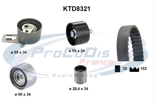 Kit de distribution PROCODIS FRANCE ref. KTD8321