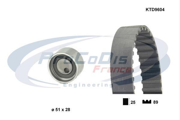 Kit de distribution (Kit courroie de distribution) PROCODIS FRANCE ref. KTD9604