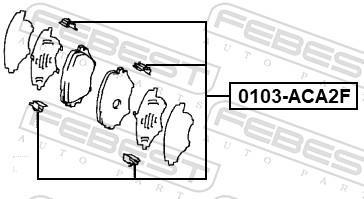 Kit acessórios de pastilhas de travão FEBEST ref. 0103-ACA2F