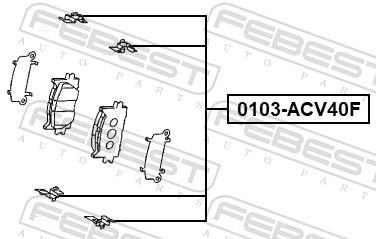 Kit acessórios de pastilhas de travão FEBEST ref. 0103-ACV40F