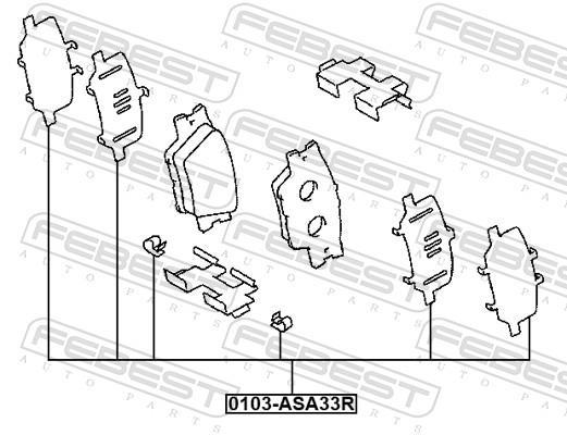 Kit d'accessoires pour plaquette de frein à disque FEBEST 0103-ASA33R