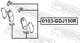 Kit d'accessoires pour plaquette de frein à disque FEBEST 0103-GDJ150R