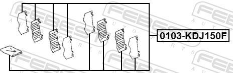 Kit d'accessoires pour plaquette de frein à disque FEBEST 0103-KDJ150F