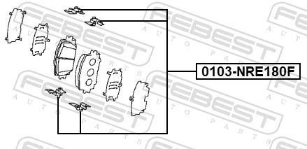 Kit d'accessoires pour plaquette de frein à disque FEBEST 0103-NRE180F