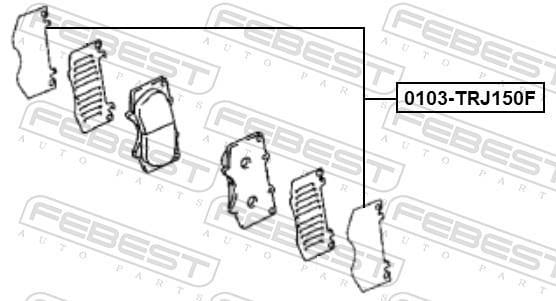 Kit d'accessoires pour plaquette de frein à disque FEBEST ref. 0103-TRJ150F