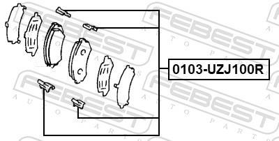 Kit d'accessoires pour plaquette de frein à disque FEBEST 0103-UZJ100R