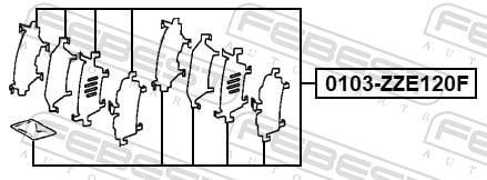 Kit d'accessoires pour plaquette de frein à disque FEBEST 0103-ZZE120F