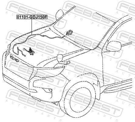 Tirette de capot moteur FEBEST 01101-GDJ150F