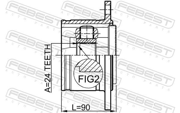 Joint homocinétique, transmission FEBEST ref. 0111-KZN165