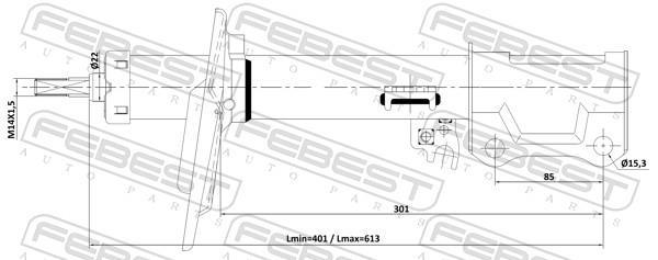 Amortisseur FEBEST  ref. 01110-003RL