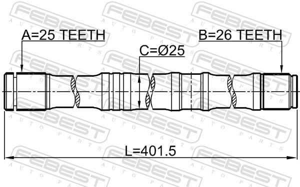 Cardan FEBEST 0112-AZT250LH