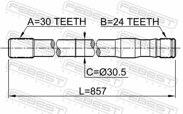 Cardan FEBEST 0112-LC80LH