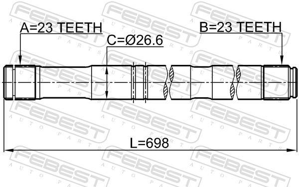 Cardan FEBEST 0112-ZZT251RH