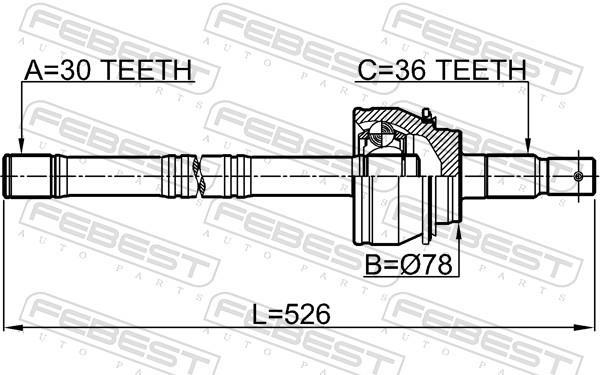 Cardan FEBEST ref. 0114-200