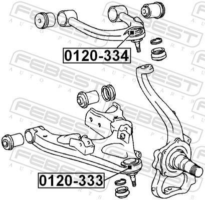 Rotule de suspension (Rotule de pivot) FEBEST 0120-333