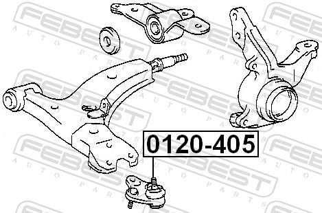 Rotule de suspension (Rotule de pivot) FEBEST ref. 0120-405