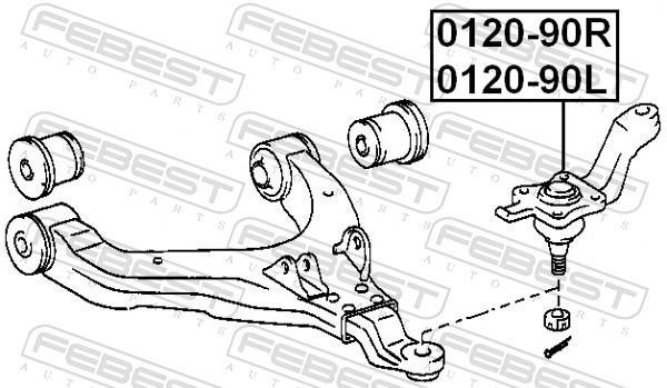 Rotule de suspension (Rotule de pivot) FEBEST 0120-90L
