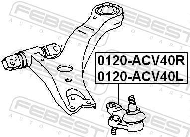Rótula de suspensão FEBEST ref. 0120-ACV40R