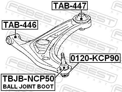 Rótula de suspensão FEBEST ref. 0120-KCP90