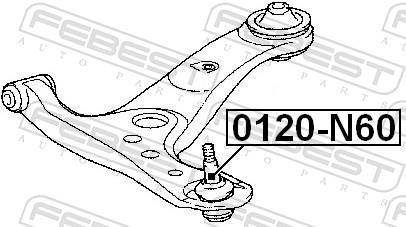 Rótula de suspensión/carga FEBEST 0120-N60