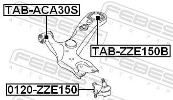 Rotule de suspension (Rotule de pivot) FEBEST ref. 0120-ZZE150