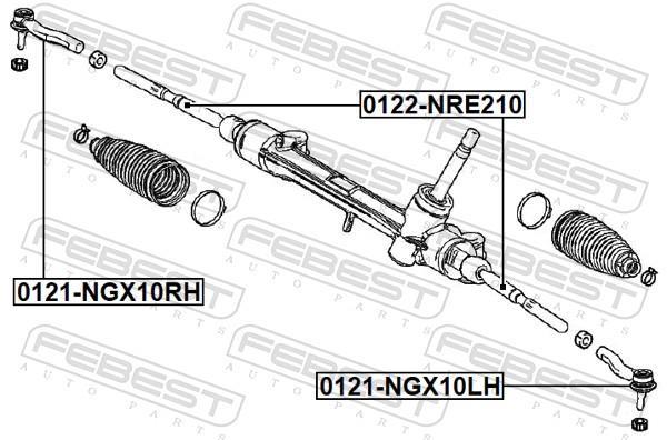 Rotule de direction intérieure FEBEST 0122-NRE210