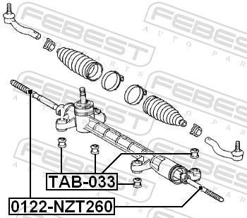 Tirante da direção FEBEST ref. 0122-NZT260