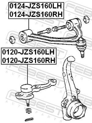 Triangle de suspension FEBEST ref. 0124-JZS160RH