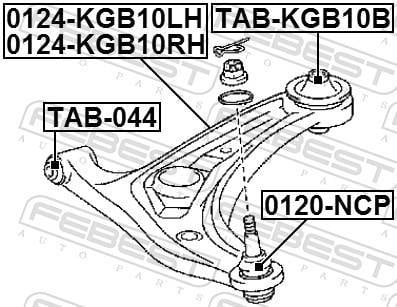 Triangle de suspension FEBEST ref. 0124-KGB10LH