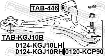 Triangle de suspension FEBEST ref. 0124-KGJ10LH