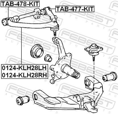 Triângulo, braço de suspensão FEBEST ref. 0124-KLH28RH