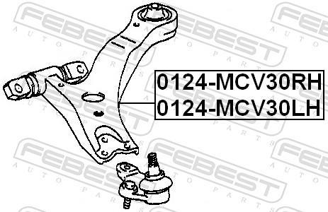 Triângulo, braço de suspensão FEBEST ref. 0124-MCV30RH