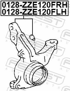 Fusée d'essieu, suspension de roue FEBEST ref. 0128-ZZE120FLH