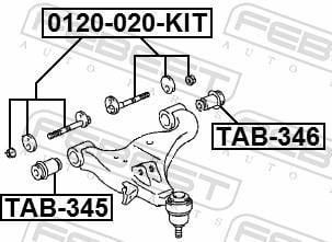 Vis de correction du carrossage FEBEST ref. 0129-020-KIT