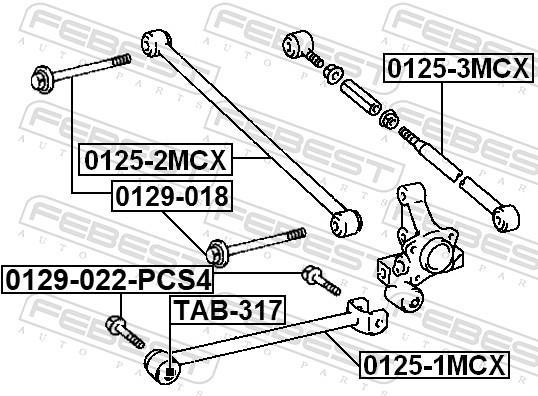 Vis de correction du carrossage FEBEST ref. 0129-022-PCS4