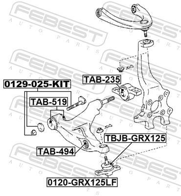 Vis de correction du carrossage FEBEST ref. 0129-025-KIT