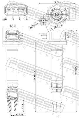 Bobine d'allumage FEBEST 01640-008
