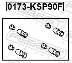 Joint-soufflet, guidage d'étrier de frein FEBEST 0173-KSP90F