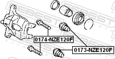 Joint-soufflet, guidage d'étrier de frein FEBEST 0173-NZE120F