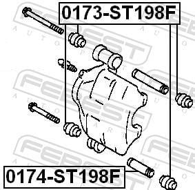 Joint-soufflet, guidage d'étrier de frein FEBEST 0173-ST198F