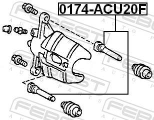 Guide d'étrier de frein FEBEST 0174-ACU20F