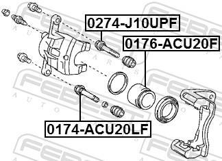 Guide d'étrier de frein FEBEST 0174-ACU20LF