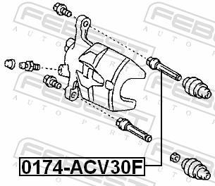 Guide d'étrier de frein FEBEST 0174-ACV30F