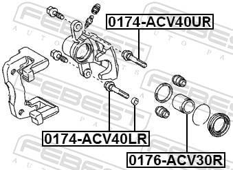 Guide d'étrier de frein FEBEST 0174-ACV40LR