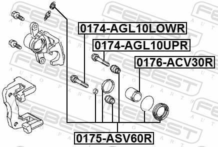 Guide d'étrier de frein FEBEST 0174-AGL10UPR